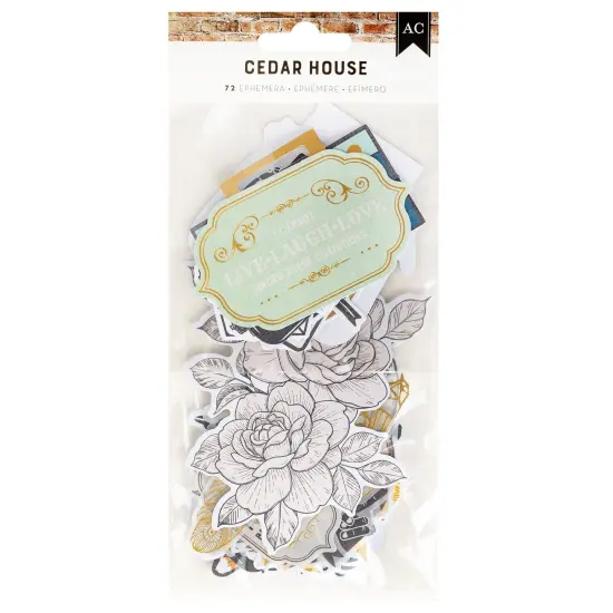 American Crafts Cedar House Ephemera Die-Cuts 72/Pkg-Icons, Gold Foil {1}
