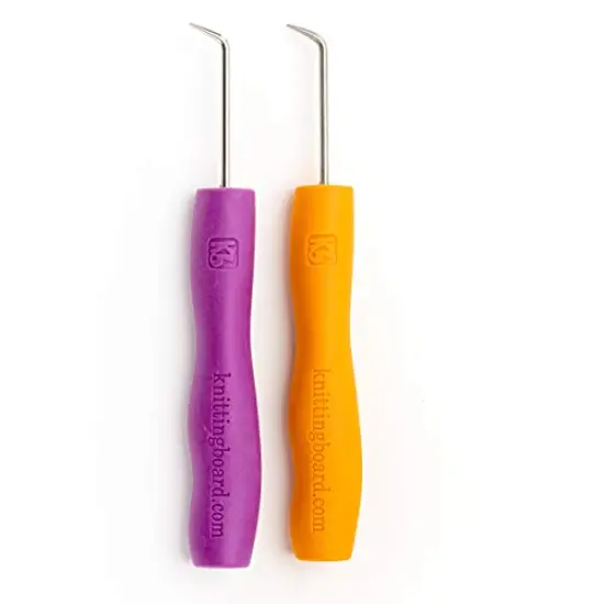 AKB Purple and Orange Ergonomic Loom Knit Hook, 2 Pack {1}