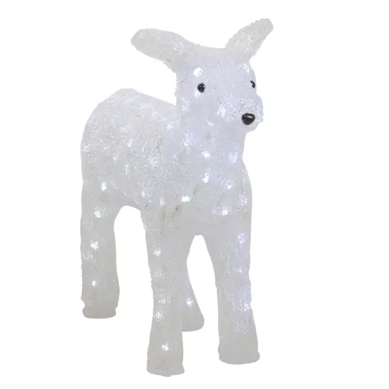 Northlight Lighted Commercial Grade Acrylic Baby Reindeer Christmas Outdoor Decoration - 18" - Polar White Lights Clear {4}