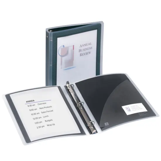 Avery Flexi-View 3 Ring Binder, 1.5" Round Rings, 1 Black Binder (17637) {2}