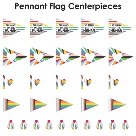 Big Dot of Happiness So Many Ways to Be Human - Triangle Pride Party Photo Props - Pennant Flag Centerpieces - Set of 20 {7}