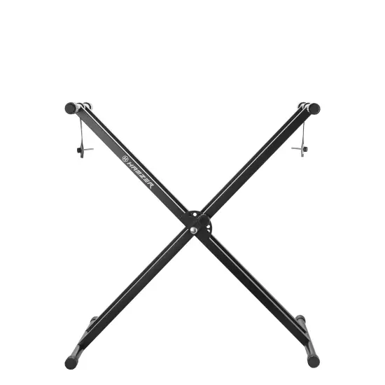 Hamzer Heavy Duty, Double-X Piano Keyboard Stand - Height Adjustable & Portable Brace w/ Non Slip Caps & Durable Locking Straps, Black {3}