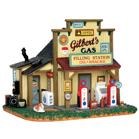 Lemax© Harvest Crossing Village™: Gilbert's Gasoline Station {1}