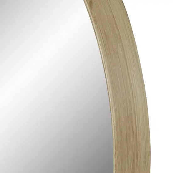 Northlight 13" Gold Round Modern Wall Mirror with Woodgrain Finish {5}