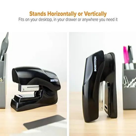 Heavy Duty Stapler, 40 Sheet Capacity, No Jam, Half Strip, Fits into the Palm of Your Hand, For Classroom, Office or Desk, Black {1}