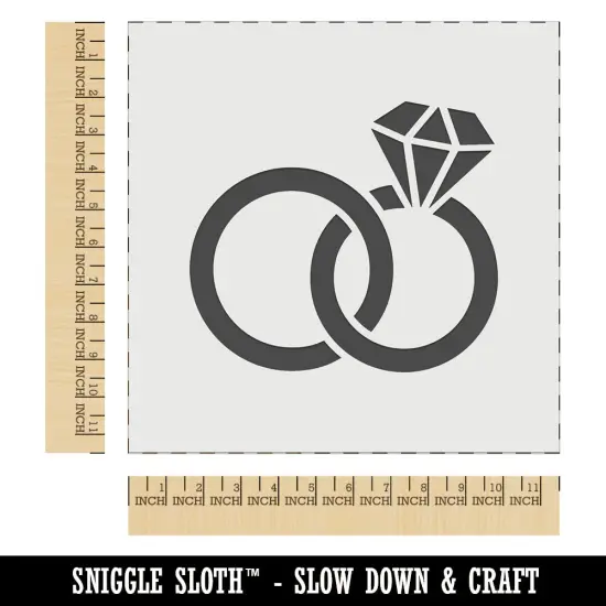 Wedding Rings with Diamond Overlapping Wall Cookie DIY Craft Reusable Stencil {1}