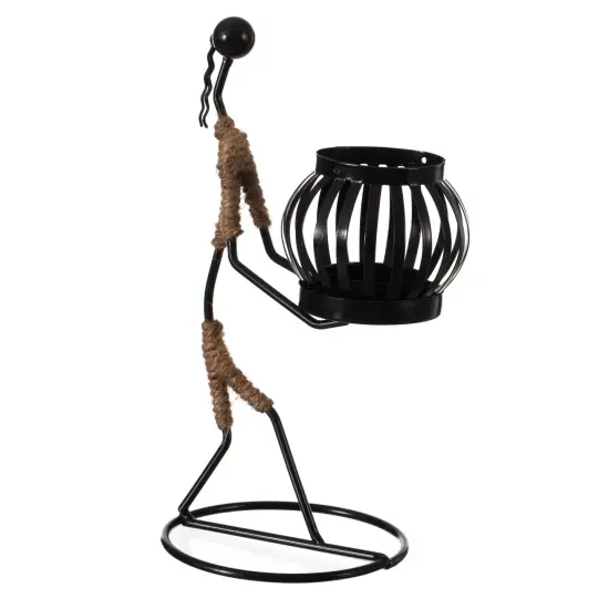 Wire Figure Candle Holder Decorative Modern Tea Light Lantern Tabletop Centerpiece Candle Stand {1}