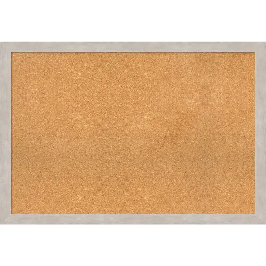 Marred Wood Framed Corkboard, Natural Cork Marred Silver {1}