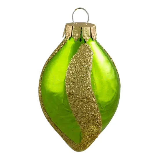 Northlight 2-Finish Glitter Swirls Glass Christmas Finial Ornaments - 2" - Multicolor - 9ct {5}