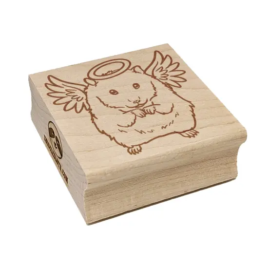 Angel Hamster Loss of Pet Square Rubber Stamp for Stamping Crafting {7}