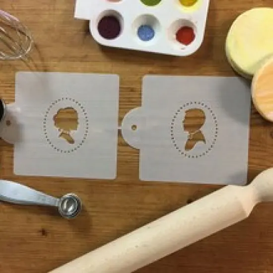 Bride and Groom Portrait Cake and Cookie Stencil Set | C990 By Designer Stencils | Cake Decorating Tools | {2}