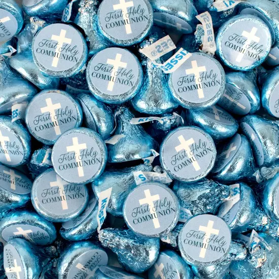 324ct Boy First Communion Stickers for Hershey's Kisses Candy Favors (324 Stickers) - By Just Candy {1}