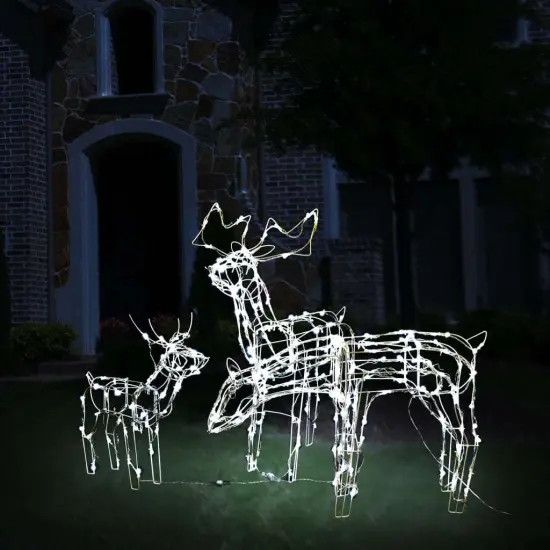 3 Piece Christmas Light Display Reindeers with 229 LEDs Cold white {1}