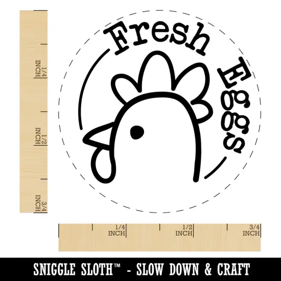 Fresh Chicken Eggs Chicken Egg Rubber Stamp {1}