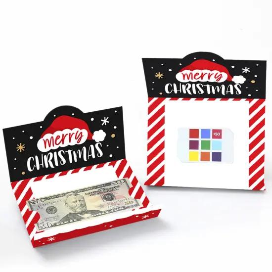 Big Dot of Happiness Secret Santa - Christmas Gift Exchange Party Money And Gift Card Holders - Set of 8 {3}