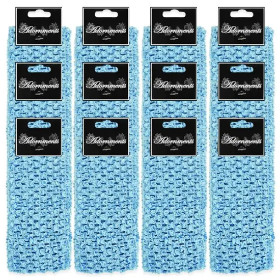 Pack of 12 2 3/4" Crochet Headband Blue {1}
