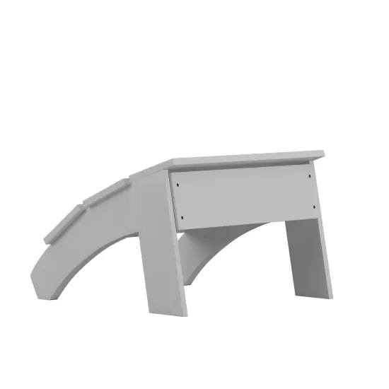 Merrick Lane Piedmont Modern All-Weather Poly Resin Wood Adirondack Ottoman Foot Rest Black {9}