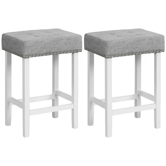 2 Pieces Counter Height Bar Stools with Sponge Padded Cushion {1}