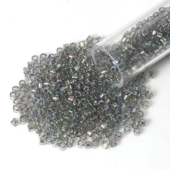 Miyuki Delica Seed Bead 11/0 Gold Luster Grey AB Transparent {1}