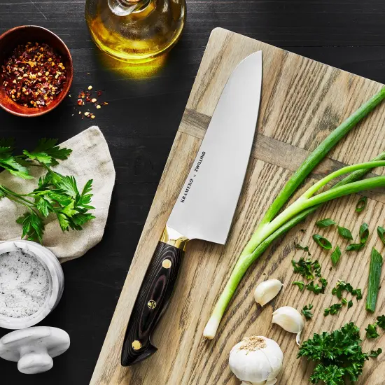 KRAMER by ZWILLING EUROLINE Carbon Collection 2.0 7-inch Santoku Knife {5}