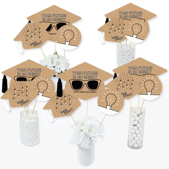 Big Dot of Happiness Bright Future - Graduation Party Centerpiece Sticks - Table Toppers - Set of 15 {3}
