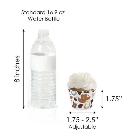 Big Dot of Happiness My First Rodeo - Cupcake Decoration - Little Cowboy 1st Birthday Party Cupcake Wrappers and Treat Picks Kit - Set of 24 {6}