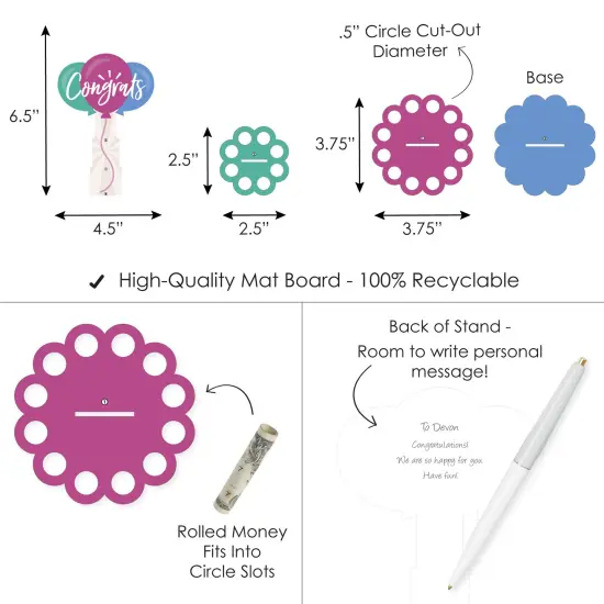 Big Dot of Happiness Congrats - DIY Congratulations Money Holder Gift - Cash Cake {4}