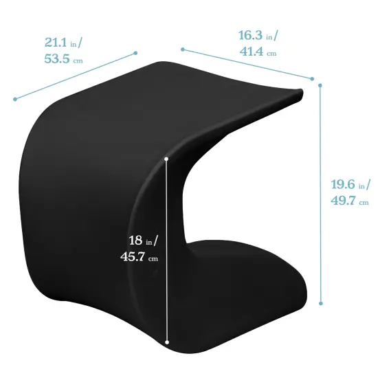Wave Seat, 18in - 19.6in Seat Height, Perch Stool Black {2}