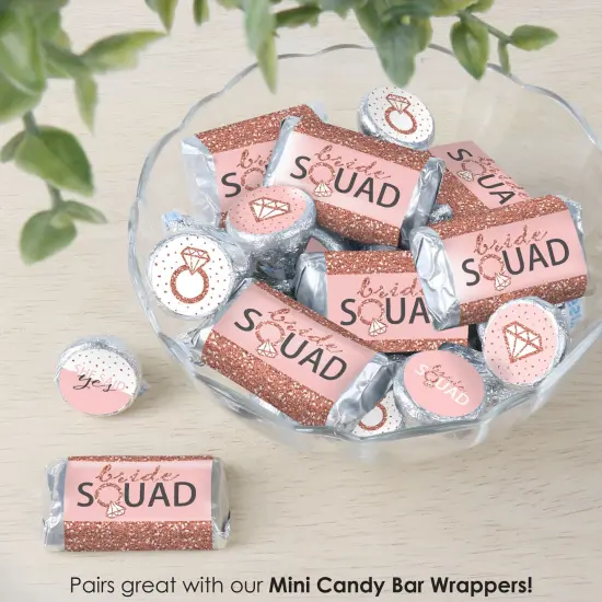 Big Dot of Happiness Bride Squad - Rose Gold Bridal Shower or Bachelorette Party Small Round Candy Stickers - Party Favor Labels - 324 Count {7}