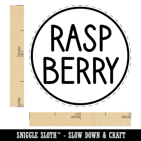 Raspberry Flavor Scent Rounded Text Rubber Stamp for Stamping Crafting Planners {1}