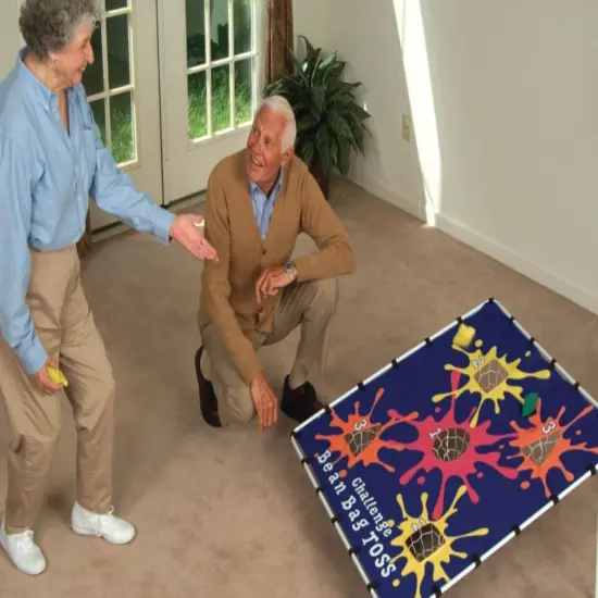 S&S Worldwide Beanbag Target Toss Challenge. Includes a Large 40" x 40" x 17" H Target with Frame / Stand, 6 Bean Bags and a Storage Bag. {3}