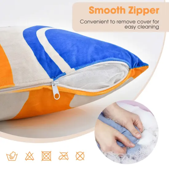 Costway 4 PCS Square Throw Pillows Removable & Washable Velvet Pillow 18''x18'' Red {6}