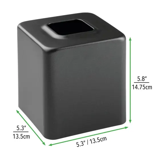 mDesign Modern Square Metal Paper Facial Tissue Box Cover Holder - 4 Pack {3}