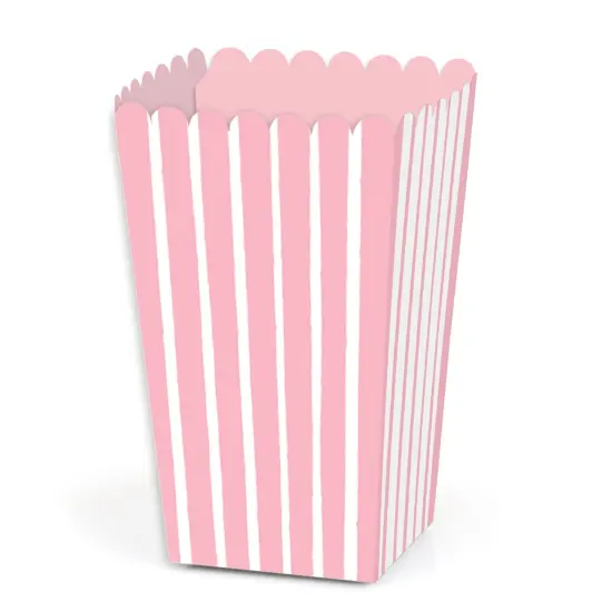 Big Dot of Happiness Pink Stripes - Simple Party Favor Popcorn Treat Boxes - Set of 12 {1}