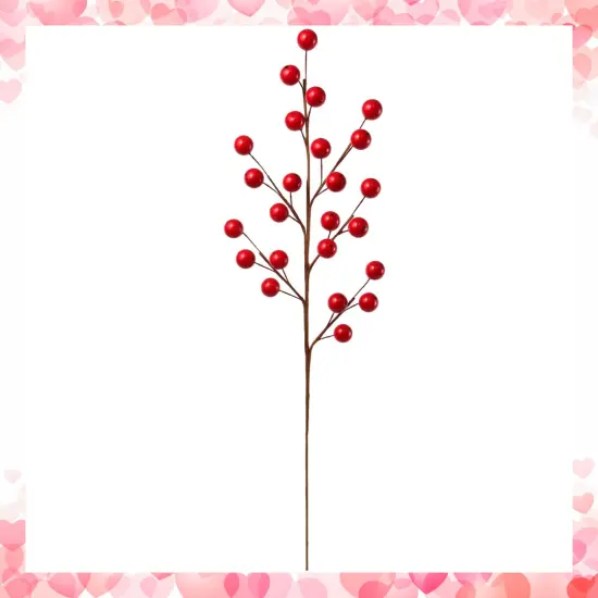 Set of 12: Artificial Red Berry Spray with Realistic Berries | 18-Inch | Indoor Use | Valentine's Day Gifts | Berry Picks | for Arrangements | Parties & Events | Home & Office Decor, Floral Home by Artificial Flowers {1}