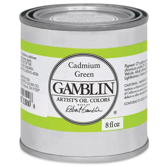 Gamblin Artist's Oil Color - Cadmium Green, 8 oz Can {2}
