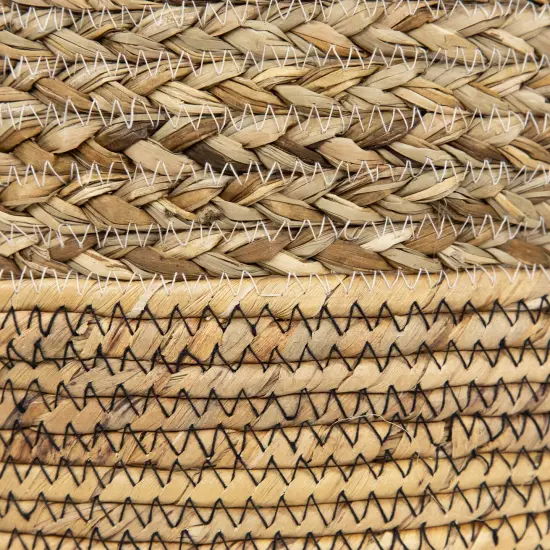 Northlight Set of 3 Braid and Twist Woven Seagrass Storage Baskets 9.75" Beige {7}