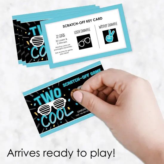 Big Dot of Happiness Two Cool - Boy - Blue 2nd Birthday Party Game Scratch Off Cards - 22 Count {3}