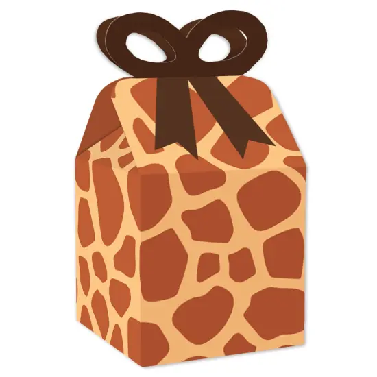Big Dot of Happiness Giraffe Print - Square Favor Gift Boxes - Safari Party Bow Boxes - Set of 12 {1}