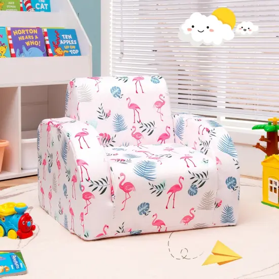 3-in-1 Convertible Kid Sofa Bed Flip-Out Chair Lounger for Toddler Pink {6}