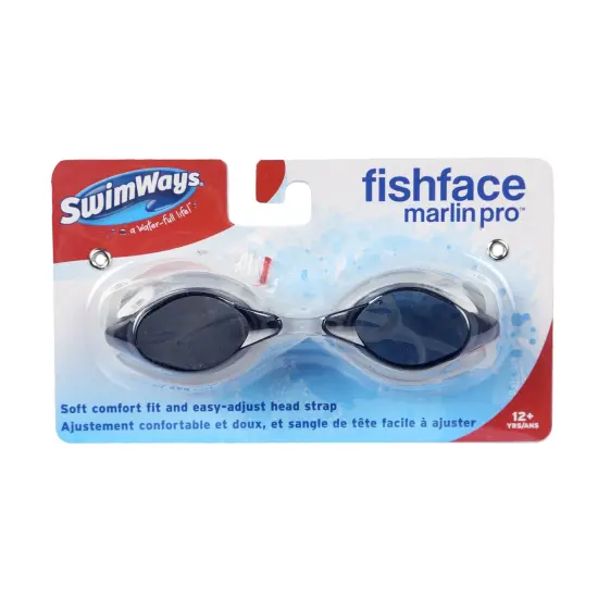 SwimWays 5.5" Gray Fish Face Marlin Pro Goggles Swimming Pool Accessory {1}