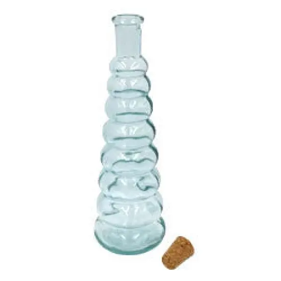 Green Glass Bottle with Cork, Rings - 10 oz Capacity {2}