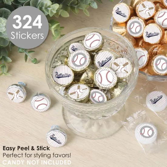 Big Dot of Happiness Batter Up - Baseball - Baby Shower or Birthday Party Small Round Candy Stickers - Party Favor Labels - 324 Count {3}