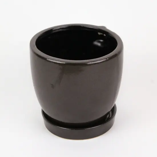 Brown Ceramic Face Planter Decorative Flower Pot Hand Painted Plant Holder Decor {4}