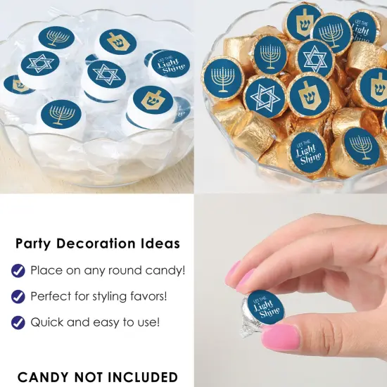 Big Dot of Happiness Happy Hanukkah - Chanukah Holiday Party Small Round Candy Stickers - Party Favor Labels - 324 Count {6}