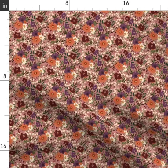 Various Fabrics by the Yard or Fat Quarter Mauve Pink Vintage Cream Flowers Purple Botanical Antique Rose Plum Custom Printed Fabric by Spoonflower {2}