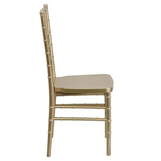 Emma and Oliver 2 Pack PREMIUM Resin Stacking Chiavari Chair Gold {5}