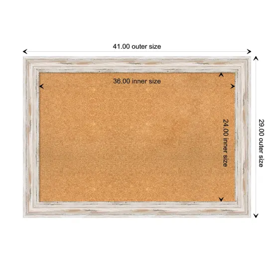 Alexandria Wood Framed Corkboard, Natural Cork White Wash {3}