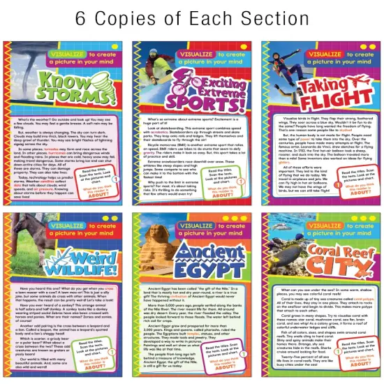 Carson Dellosa Ready to Go: Visualize Guided Reading Set, Grades 3-4 Resource Book With 36 Nonfiction Leveled Readers, Discussion Guides, Prompts, and More {3}