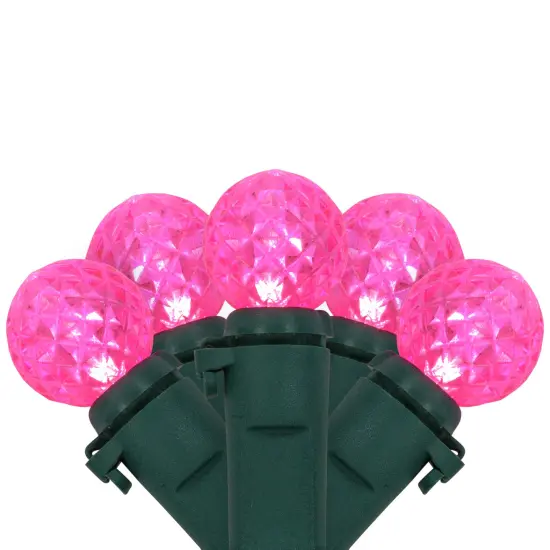 Northlight LED G12 Berry Christmas Lights - Pink - 16' Green Wire - 50ct {1}